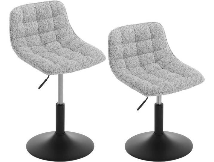 Woltu Barhocker (2 St), Schminkhocker, höhenverstellbar, 360° drehbar, Chenille