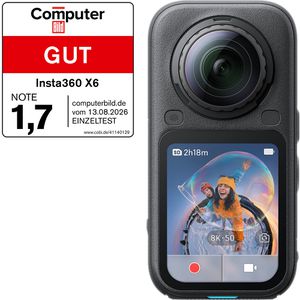 Insta360 X6 Standard Bundle Action-Cam Black, wasserdicht bis 20m, 8K/50fps, 120MP, 360° Ultraweitwinkel, WLAN, Bluetooth