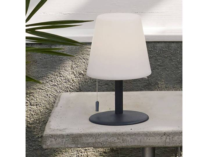 STAR TRADING LED-Tischleuchte Gardenlight Kreta mit Akku 26,5cm, schwarz, Kunststoff, Modern