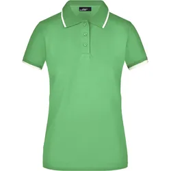 James & Nicholson Damen Piqué Polo Tipping JN934 lime green/white XL