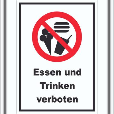HB-Druck Essen und Trinken verboten Aufkleber A8 (52x74mm)