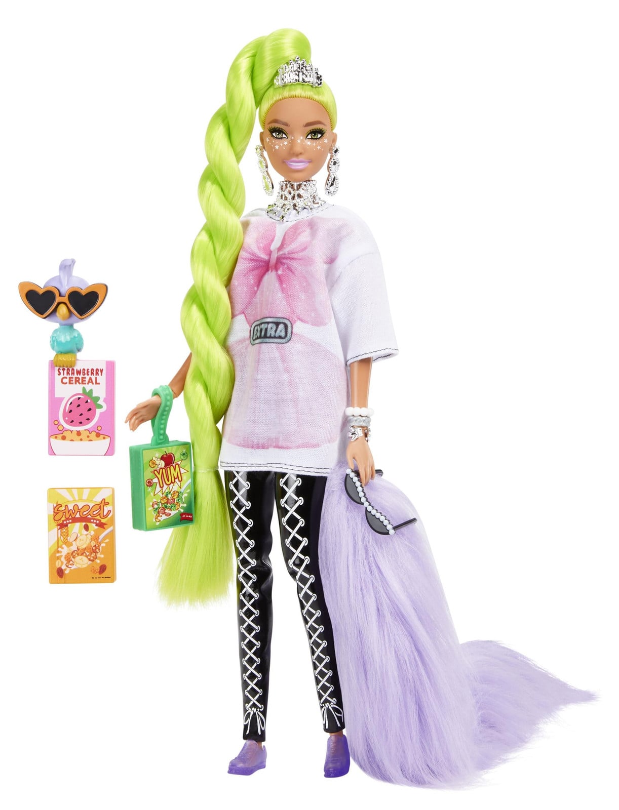 Barbie Extra kledingpop met groen haar