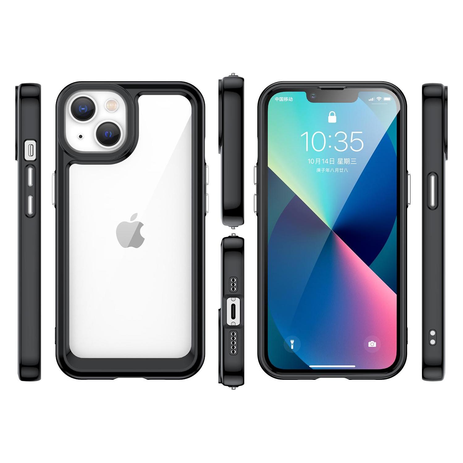 Hurtel Outer Space Case iPhone 14 Plus Hardcover mit Gelrahmen schwarz (Apple iPhone 14 Plus) (1404978613)