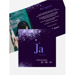 Einladung zur Hochzeit selbst gestalten mit Spruch und Fotos im Onlinedesigner bei Meine-Kartenmanufaktur.de