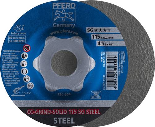 PFERD TOOLS 64185115 Cc-Grind-Solid Sg Steel Schleifscheibe Durchmesser 115mm 10St.
