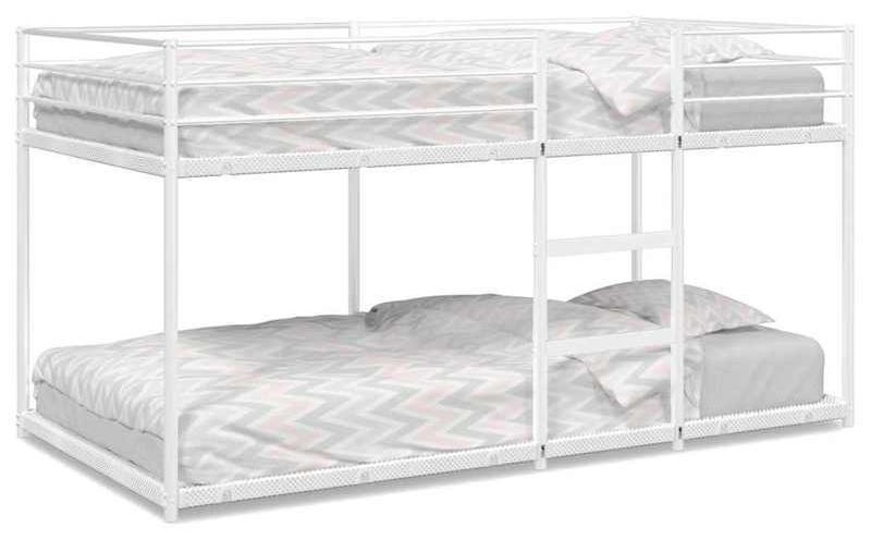 Etagenbett - Stockbett - Kinderbett - Schlafgalerie - Weiß - Stahlrahmen - 75x190 cm