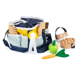 small foot Spielzeug-Pferdepflege-Set mit Tasche - blau