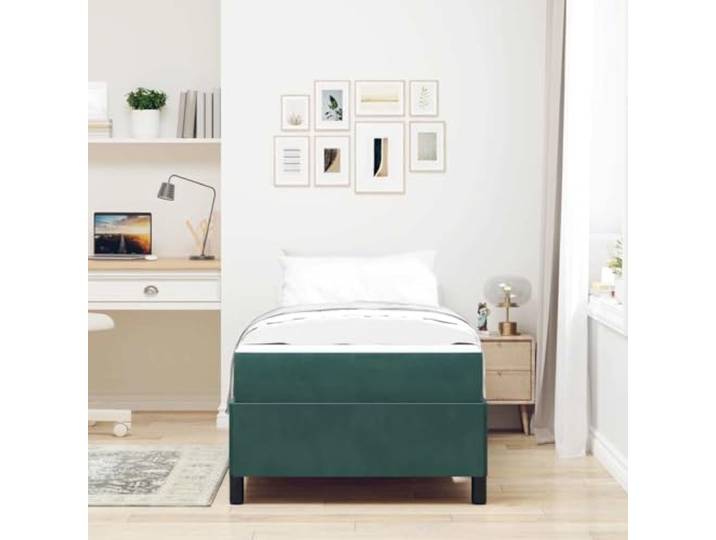 KTHLBRH Bett dunkelgrün 100 x 200 cm Stoff Minimalistisches Design, einfache Linien, weiche Farben, geeignet für moderne Räume