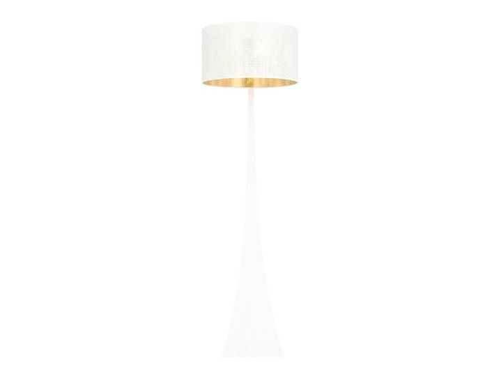 Lampadaire moderne et élégant avec abat-jour blanc et intérieur doré