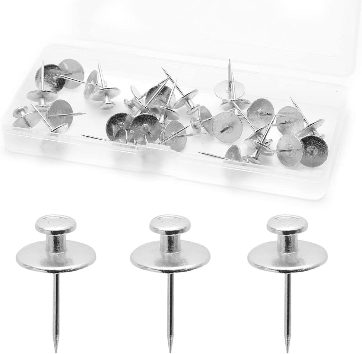 30 stuks Muurnagels Dubbele kop spijkers Zilver