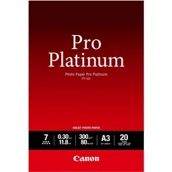 Canon PT-101 Pro Platinum (300 g/m2, A3, 20 Stk.), Fotopapier, Weiss