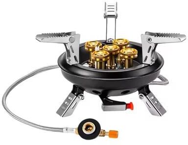 Uplifted Finds BRS 201A 16000W High Power Camping Gas Stove Windproof Propane Burner With Piezo Ignition black