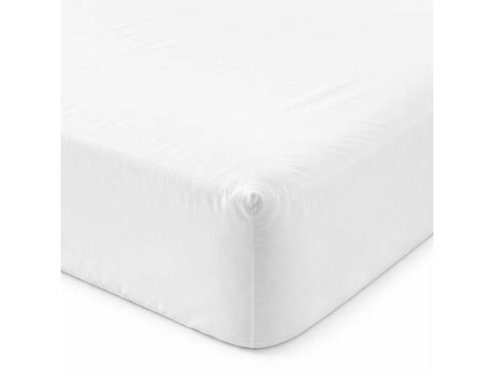 Drap housse en coton blanc 160x200cm