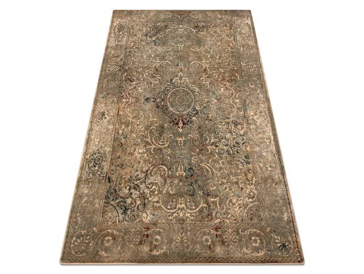Tapis en laine OMEGA LUMIER Ornement vintage iron vert - 235x350 cm