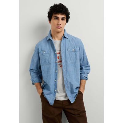Funktionsshirt PEPE JEANS "Freizeithemd ROMUALDO", Herren, Gr. M, blau (medium indigo blau), 100% Baumwolle, Shirts Funktionsshirt