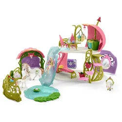 schleich® 42445 BAYALA® Glitzerndes Blütenhaus mit Einhörnern, See und Stall
