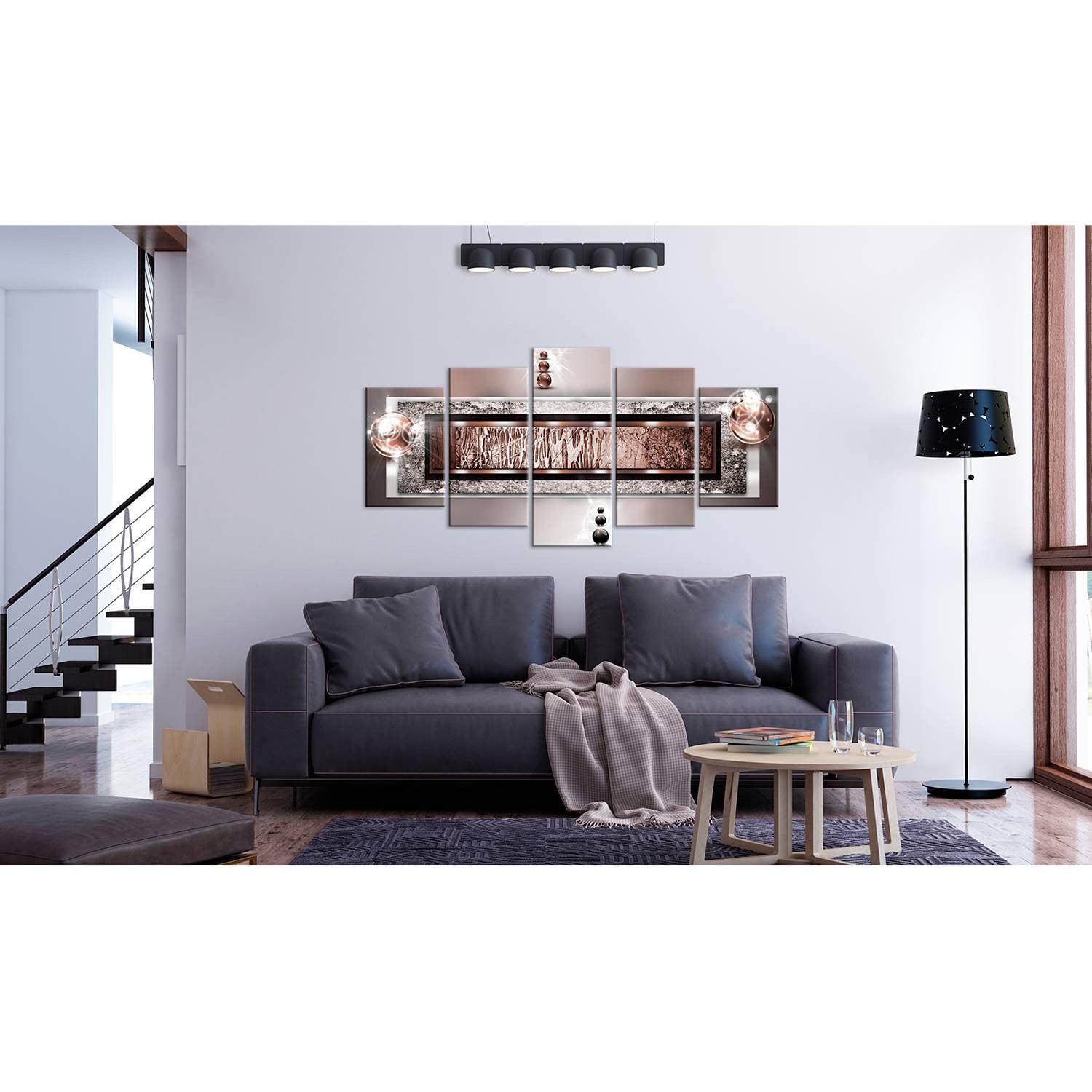 home24 Autumn Dream abstract wanddecoratie bruin 100 x 50 cm