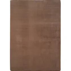 Teppich Flur Einfarbig Pflegeleicht Waschbar Strapazierfähig Wohnzimmer Schlafzimmer Rund Mokka 160x160 cm – ISAR von Kadima Design