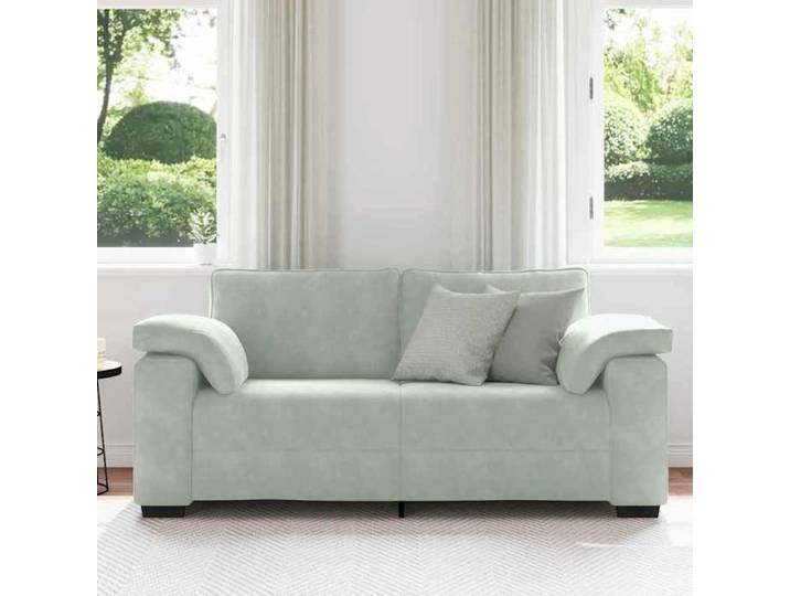 velours Canapé 2 Adultes/enfants - SHIELDPRO® - CANAPÉ FIXE 2 places - gris clair 180x77x82 cm 793406