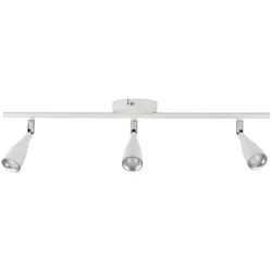 LED Deckenleuchte Deckenlampe Wohnzimmerlampe Spots schwenkbar Weiß Metall L60cm