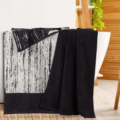 Superior Modern Cotton 2 Piece Oversized Bath Sheet Set- Jacquard Solid & Abstract Patterned Mix