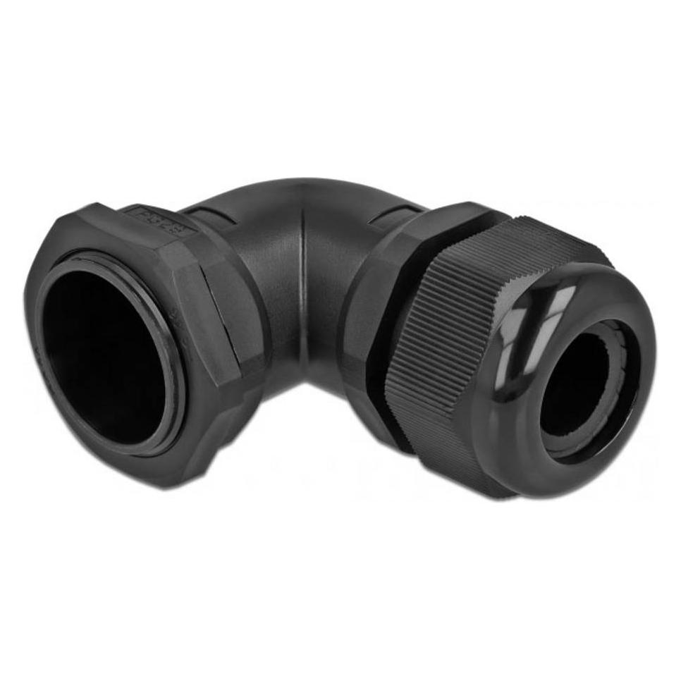 Delock Kabelverschraubung 90° gewinkelt PG29 schwarz (60337)