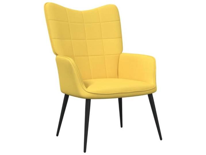 Fauteuil de relax JM - Chaise de relaxation salon 62x68 5x96 cm Jaune moutarde Tissu 62x68 5x96cm 7780