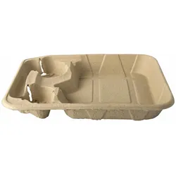 VEPATIM 100x Tragetabletts Pappe "To Go" 4,7 x 26,6 x 33 cm für 2 Becher + Mahlzeit