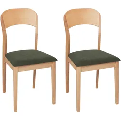 ESSZIMMERSTUHL 2er-Set Heller Holzfarbton Alvin