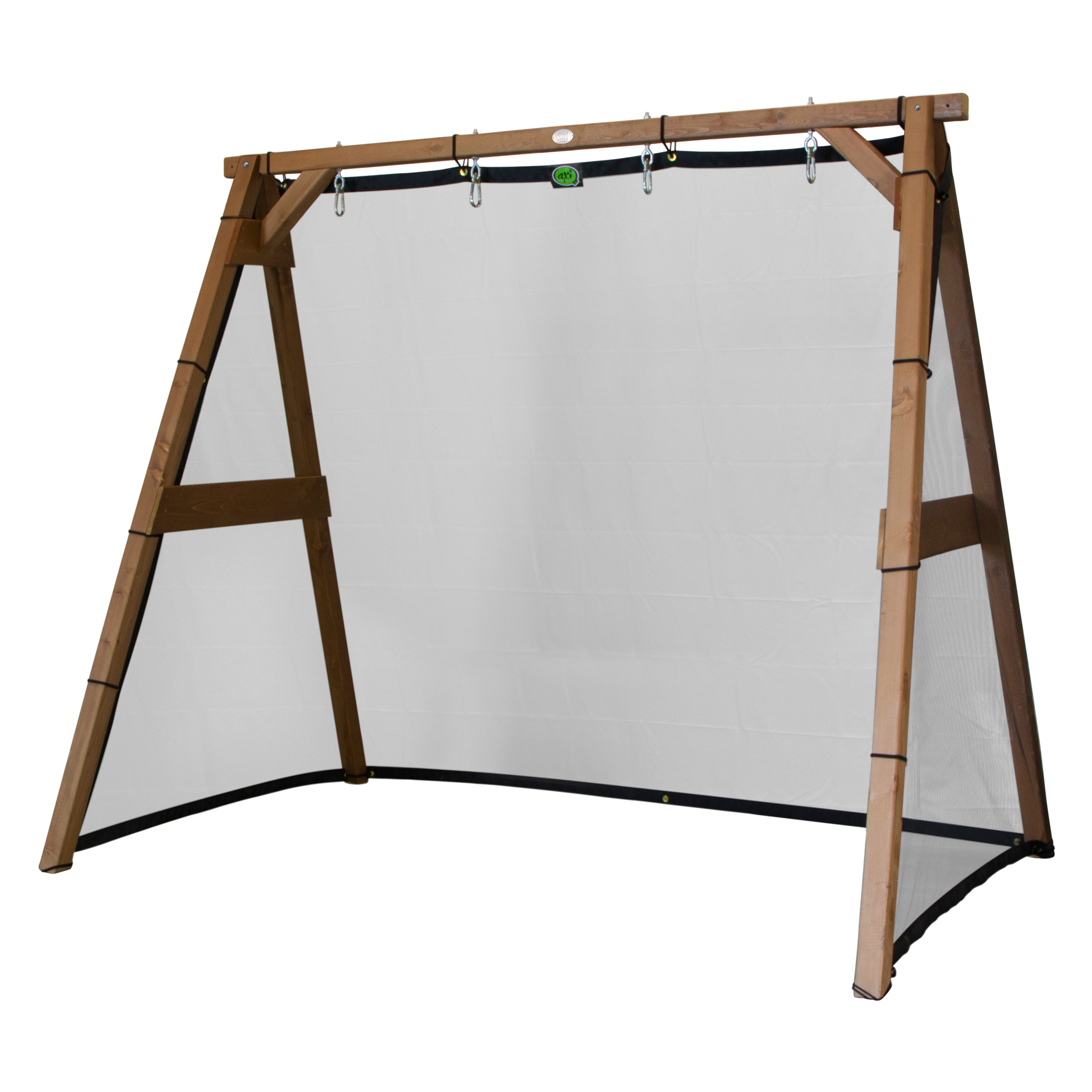 AXI 4-in-1 SportsFun Braun | 4-in-1 Gestell für Schaukel, Fußball, Volleyball & Tennis | Schaukelgestell & Netze für diverse Sportarten