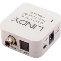Lindy Audiokonverter SPDIF Digital: Toslink - RCA Coax (Digital -> Digital), Audio Adapter, Grau