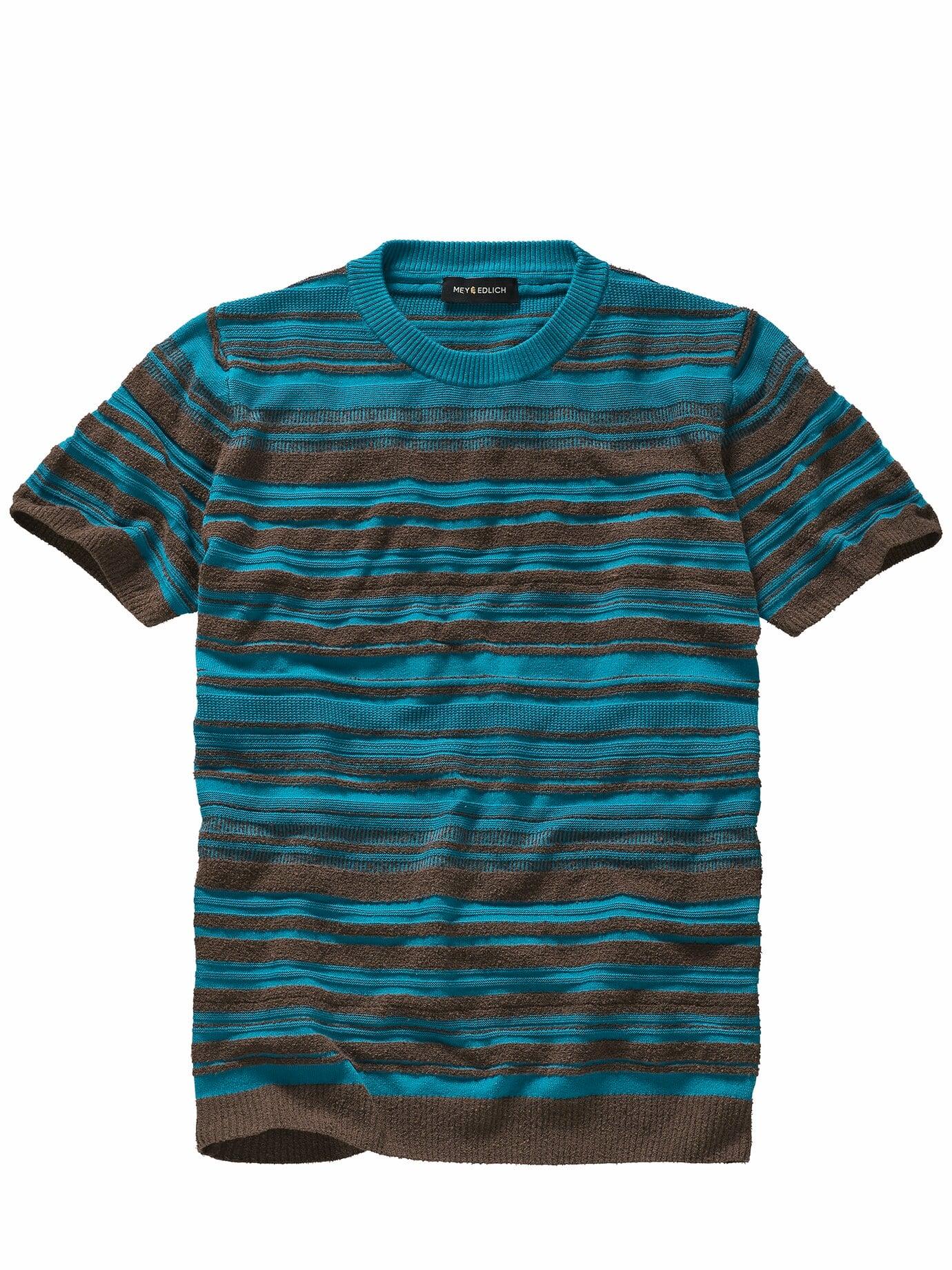 Mey & Edlich Herren Erfrischend-Shirt Blau 83 % Baumwolle, 17 % Polyamid