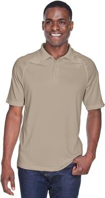 Harriton M211 Men's Advantage Tactical Performance Polo Shirt in Desert Khaki size Small   Polyester