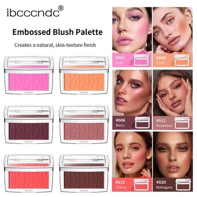 Inspired Finds RosyGlow Matte Blush Palette With Embossed Finish High Pigment Face Blush Powder For Natural Cheek Color coral