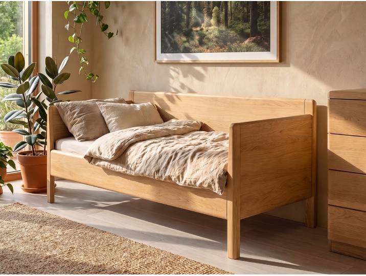 Sofabett „Marina“ Eiche Hell 90 x 210 cm Massivholz Eiche Hell