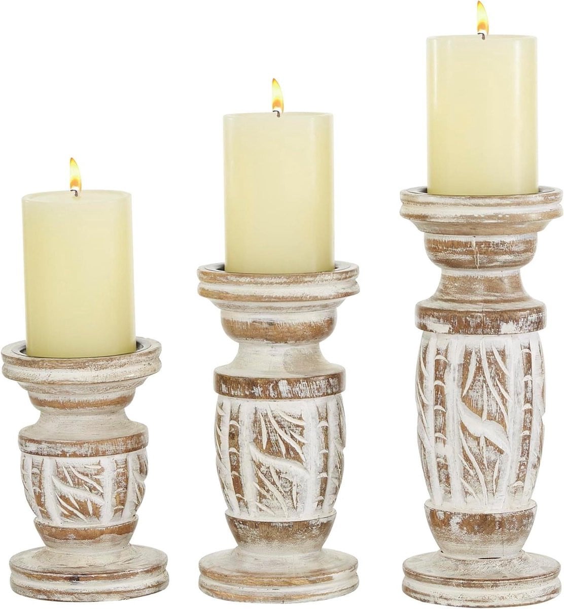 Witte houten kaarsenstandaard voor tealights