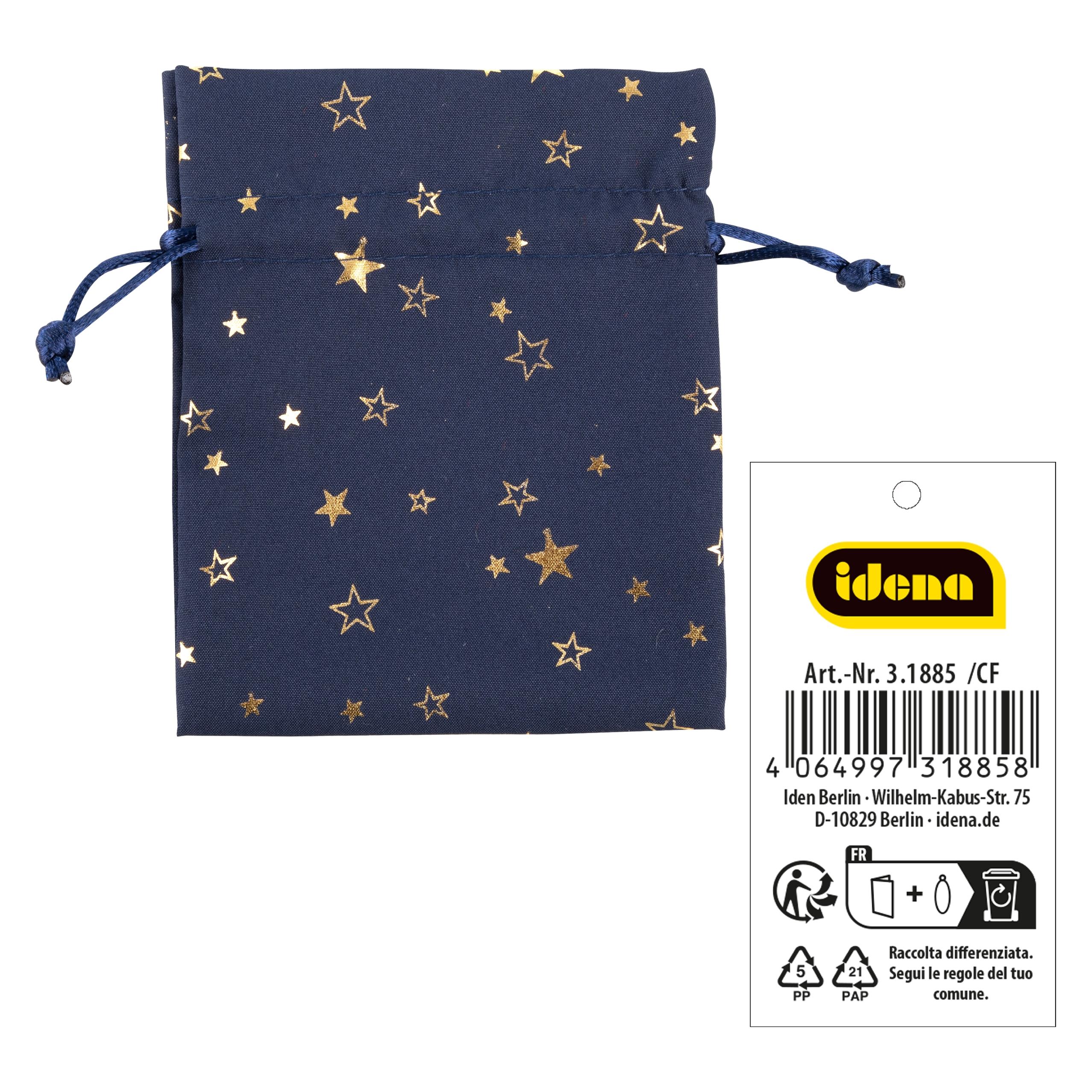 Idena Geschenkbeutel Polyester blau 13x18cm (1x) (61210511)