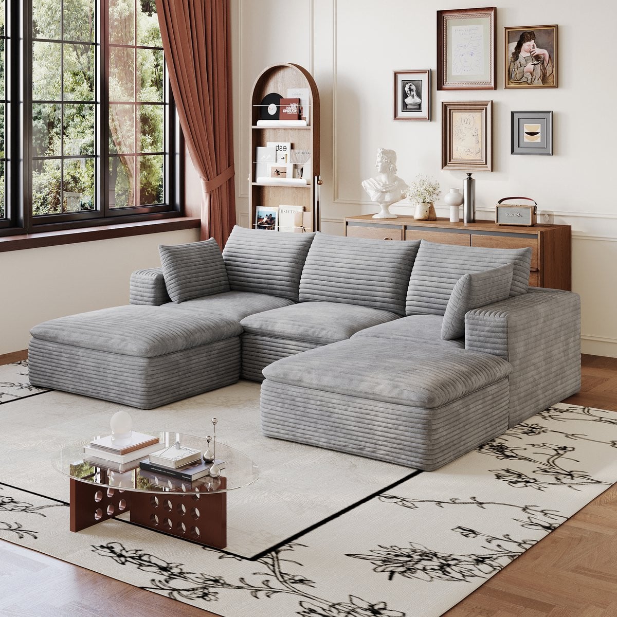 HAUSS SPOLE Modulaire Cloud Sofa Bank met Afneembare Bekleding - Grijs