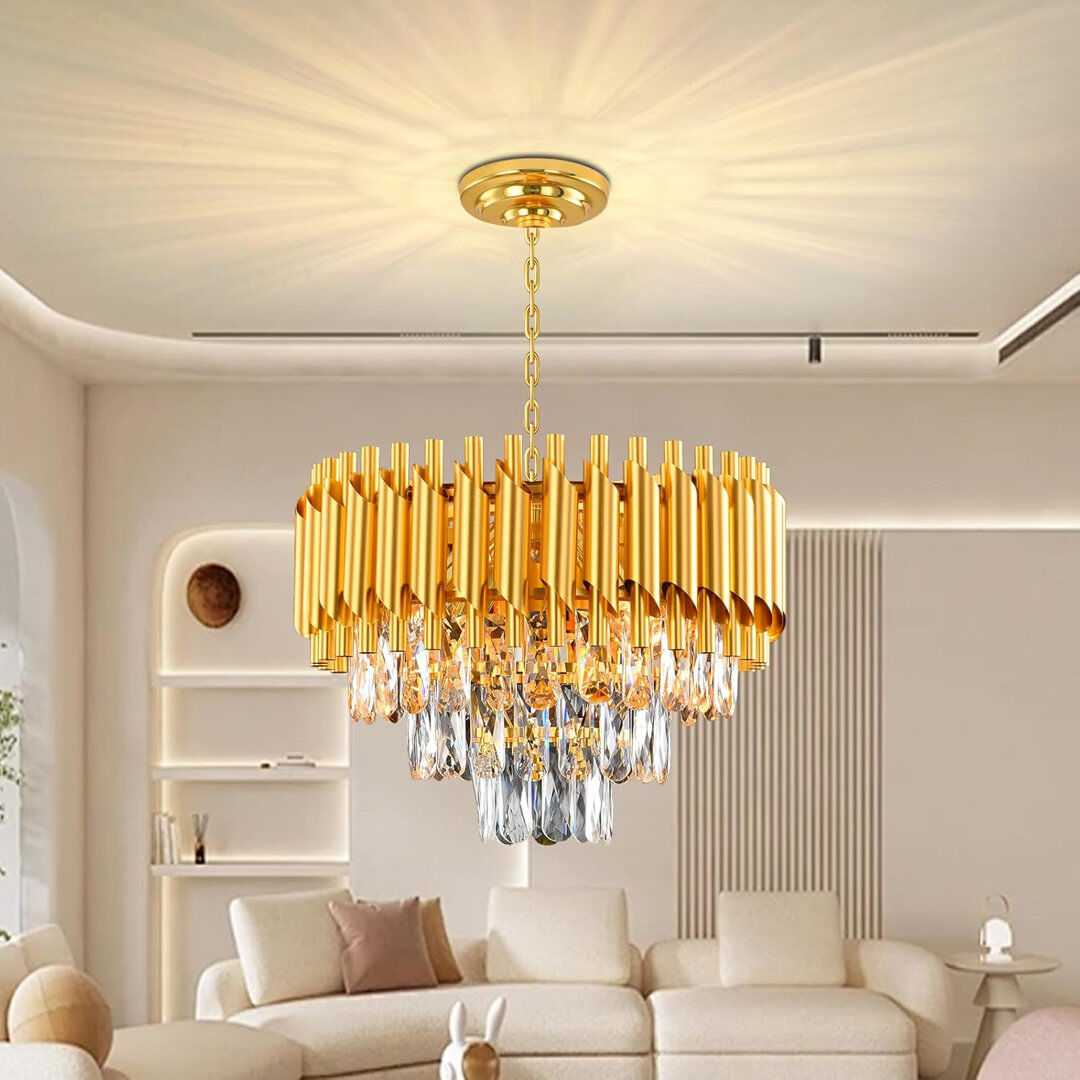 Canora Grey Beritan LED Chandelier Rose Gold 36cm H X 40cm W X 40cm D