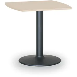 Runder Konferenztisch ZEUS II, 66x66 cm, schwarzes Metallgestell, Birke