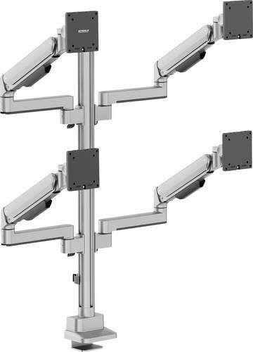 SpeaKa Professional SP-MM-1070 Monitor-Tischhalterung 4 Display(s) 43,2cm (17") - 101,6cm (40") Aluminium Neigbar, Schwenkbar