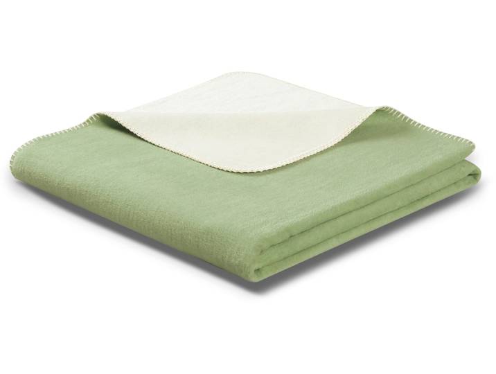 Wohndecke BIEDERLACK Doubleface , bunt (mint, ecru), B:150cm L:200cm, Baumwolle, Polyacryl, Polyester, Wohndecken, Wohndecke, mit geketteltem Zierstich