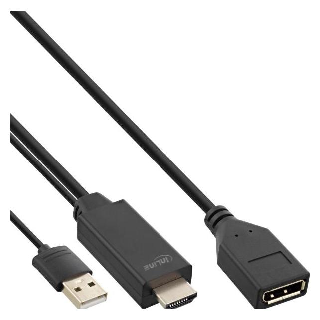 InLine HDMI ST zu DisplayPort BU Konverter Kabel (0.30 m) (17168P)