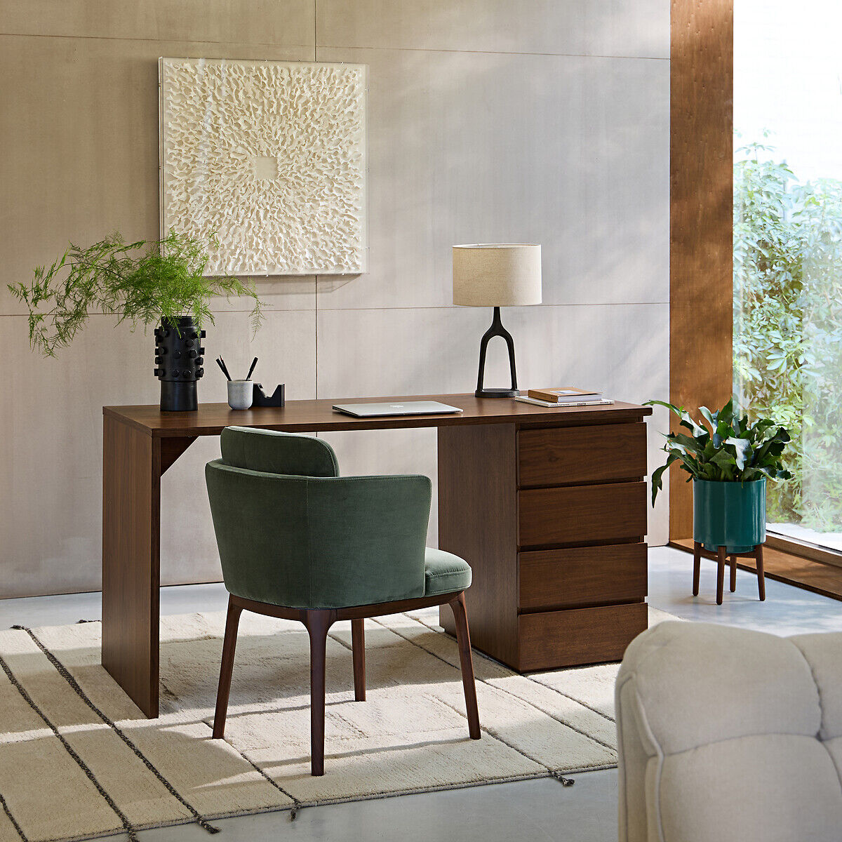 AM.PM Caisson bureau 4 tiroirs plaqué noyer, Working