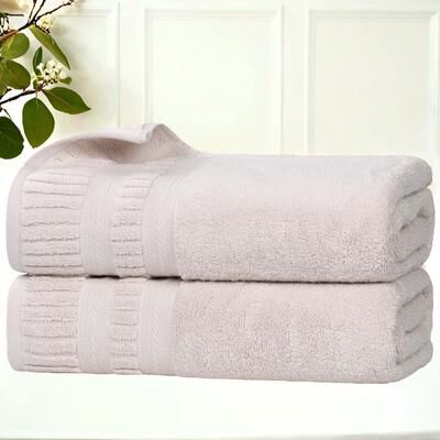 Superior Venice Zero Twist Cotton Medium Weight Absorbent Bath Towels, Set of 2