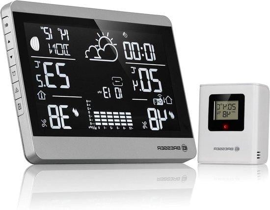 Bresser Draadloos Weerstation Klimaatmeter in Zilver Zwart - 166 x 12 cm