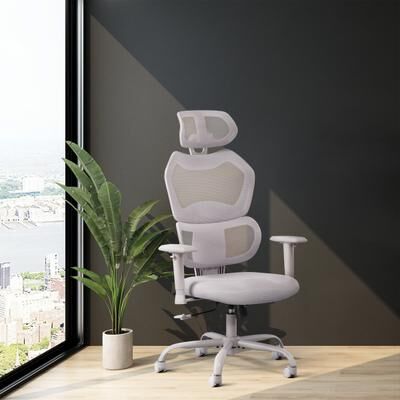 Office Star Products OSP Ventilated Seating Office Chair Adjustable Headrest with Lumbar Support and Mesh Back