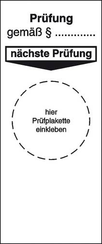 SafetyMarking 30.3667 Grundplakette Prüfung gemäß Weiß Folie selbstklebend (L x B) 95mm x 40mm 4St.