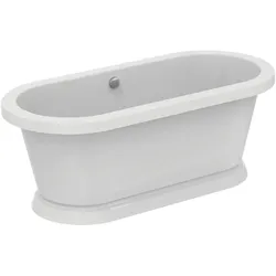 Ideal Standard Duo-Badewanne Calla, freistehend, weiß (Alpin), 1805x805x630 mm, mit Überlauf, Mitte