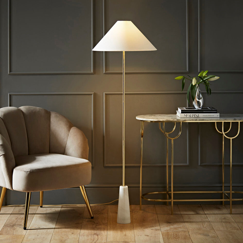 Metro Canham 148cm Gold Traditional Floor Lamp Polished 148cm H X 48cm D